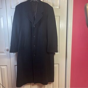 42 Regular Wool/Cashmere Blend Black Trench coat Excellent Condition R5‎